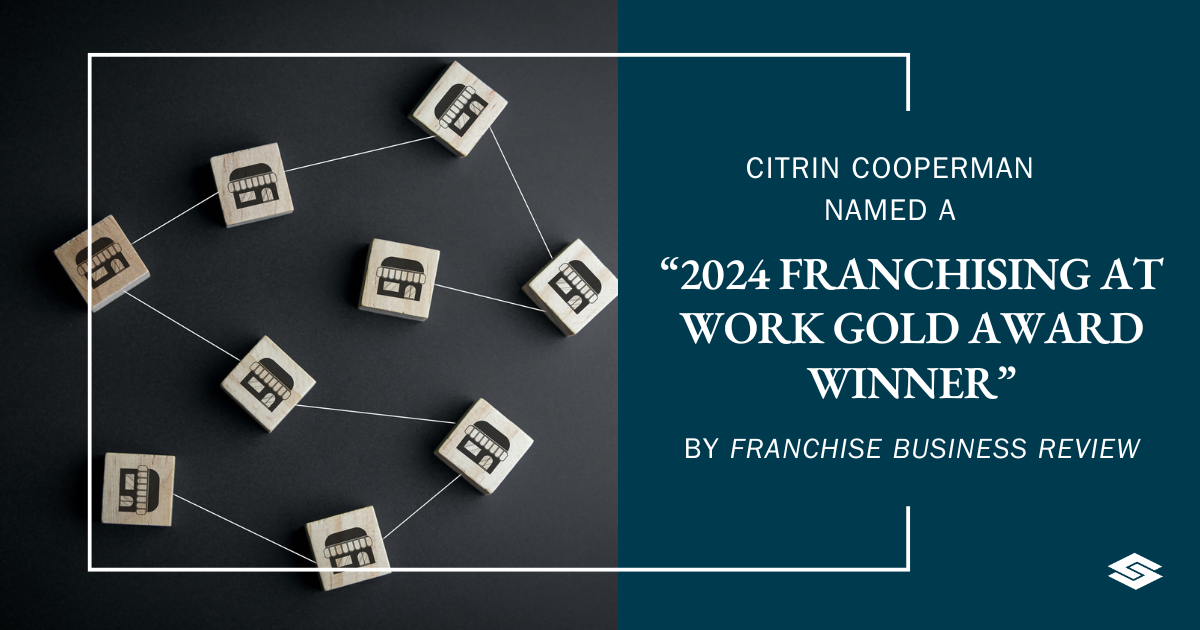 2024 Franchising at Work Gold Award Winner